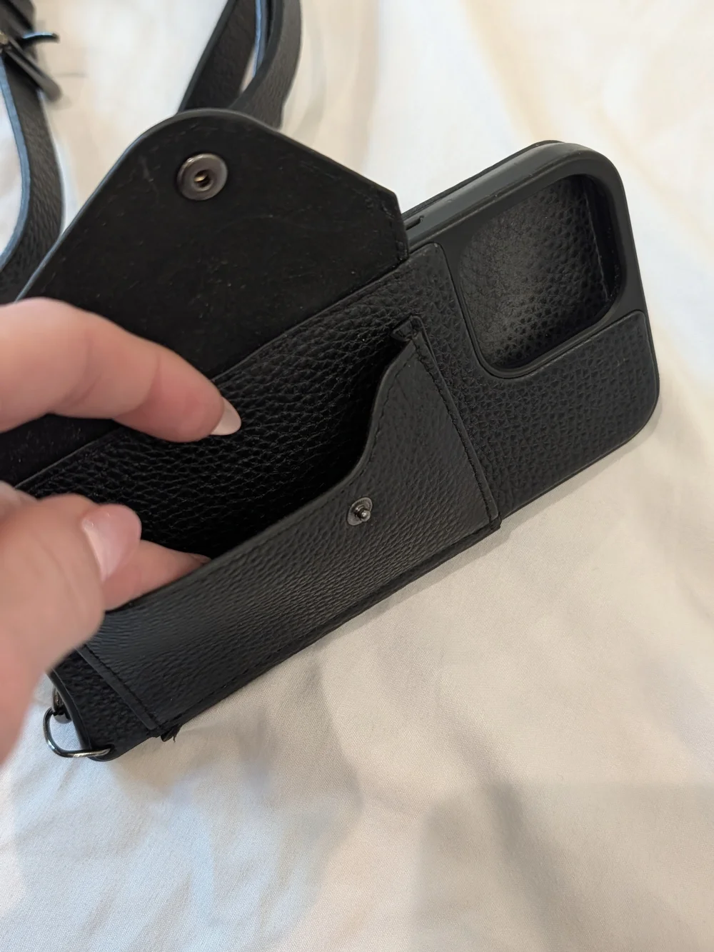 Bandolier Black Crossbody Phone Case with Strap